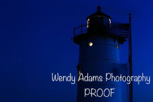 Night falls at Nobska light